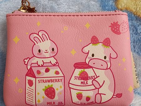 Strawberry Milk Cow and Rabbit Coin Purse Supply