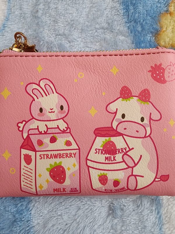 Strawberry Milk Cow and Rabbit Coin Purse Supply