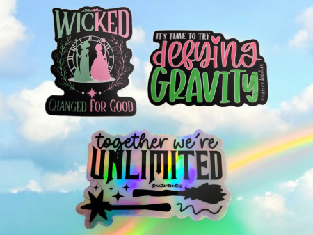 Wicked Glinda & Elphaba 3 Piece Sticker Set Online Hot Sale