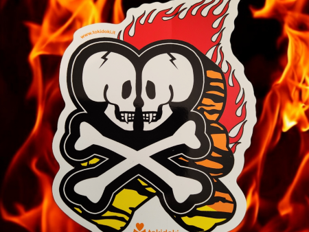 Tokidoki Double Skull and Flames Sticker Sale