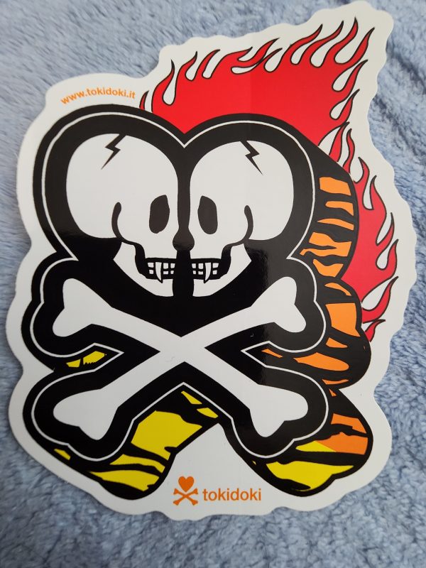 Tokidoki Double Skull and Flames Sticker Sale