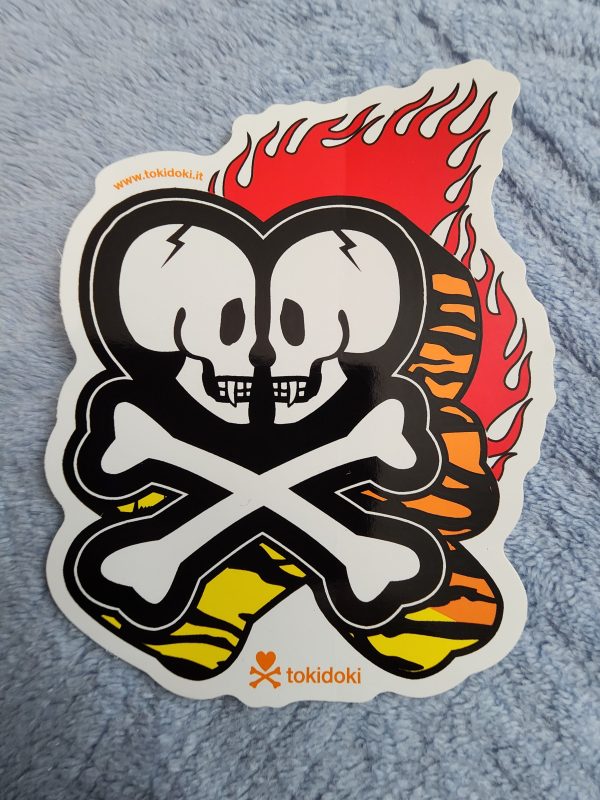 Tokidoki Double Skull and Flames Sticker Sale