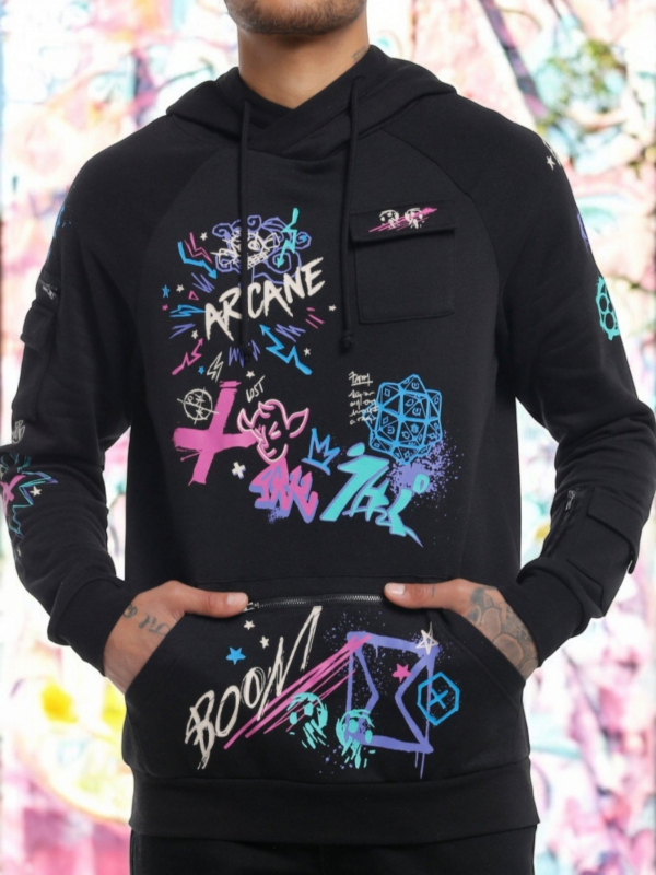 Arcane Jinx Graffiti League of Legends Hoodie For Sale